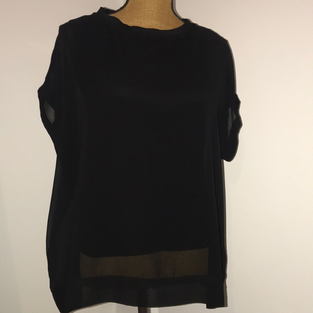 Zara black sheer blouse